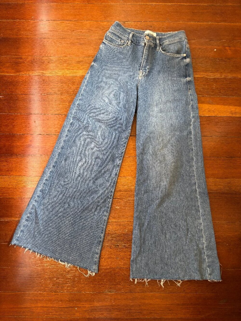 Frame Crop Palazzo Pants Raw Edge